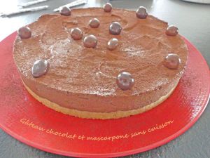 Recette Gâteau chocolat et mascarpone sans cuisson *