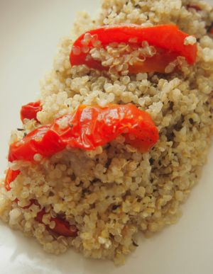 Recette Crumble de tomates au quinoa vs crumble de tomates au parmesan