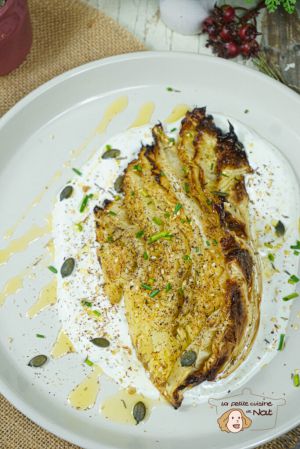 Recette Chou rôti au four et sauce au fromage blanc