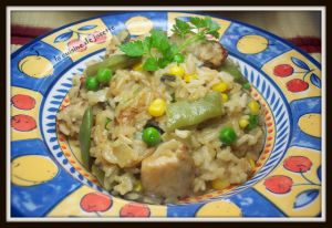 Recette Risotto de poulet aux légumes a ma façon