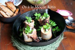 Recette Os à la moelle rotis à l'ail et à la ciboule