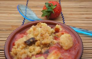 Recette Crumble rhubarbe - fraises