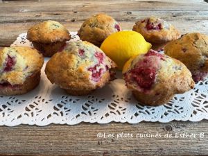 Recette Muffins aux framboises, yogourt et citron
