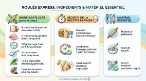 Recette Roulés jambon fromage frais : l’apéro facile en 15 min