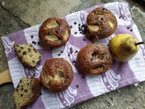 Recette Muffins vanille/choco/Poire {Vegan}