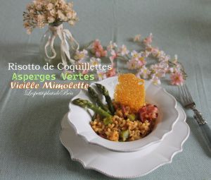 Recette Risotto de coquillettes aux asperges vertes et vieille mimolette