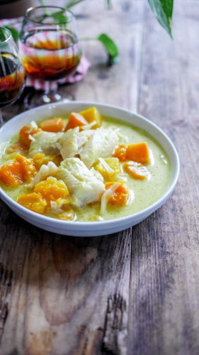 Recette Curry de poisson à la courge au lait de coco