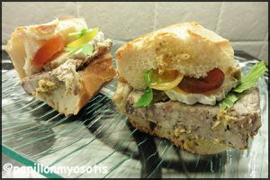 Recette Sandwiches au fromage de tete et terrine de campagne [#pausedej #baguette #sandwich]