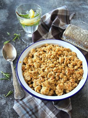 Recette Crumble courgettes aubergine parmesan