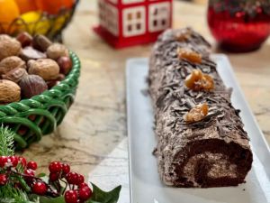 Recette Bûche stracciatella et marrons de cyril lignac dans tous en cuisine