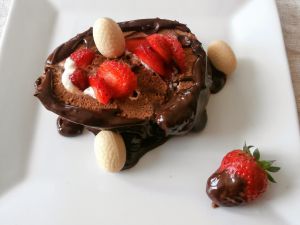 Recette Roulés au chocolat, fraises et mascarpone (Rolled chocolate, strawberry and mascarpone)