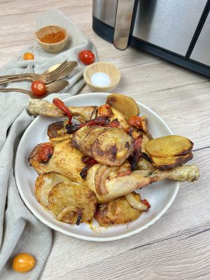 Recette Cuisses de poulet et pommes de terre à l’EasyFry
