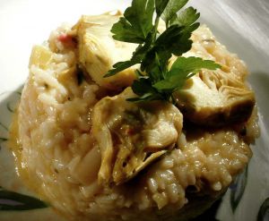 Recette Risotto au Lard et Coeurs d'Artichauts