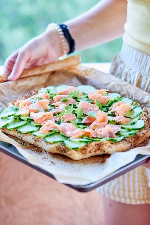 Recette Tarte au concombre et saumon fumé