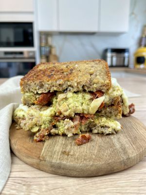 Recette Grilled cheese chicken pesto