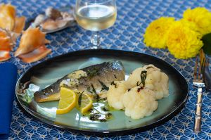 Recette Filet de bar au beurre d’estragon et chou-fleur