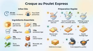 Recette Croque monsieur poulet fromage frais : recette rapide