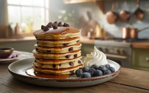 Recette Pancakes aux pépites de chocolat moelleux et inratables !