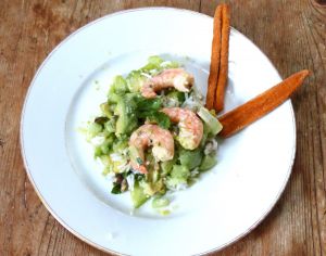 Recette Salade crevettes, avocat, concombre