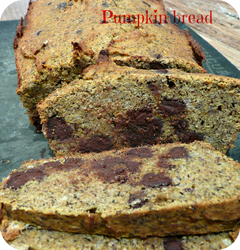 Recette Pain à la citrouille et aux pépites de chocolat (Pumpkin bread- vegan)