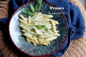 Recette Pennes à la crème de basilic