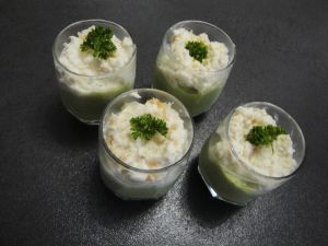 Recette Mousse d'avocat et sa creme de crevettes