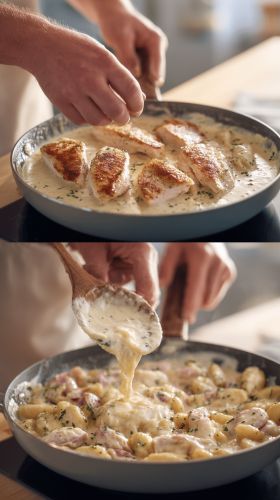 Recette Discover the Irresistible Creamy Crack Chicken Gnocchi Delight