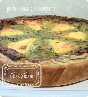 Recette Quiche épinard Champignons