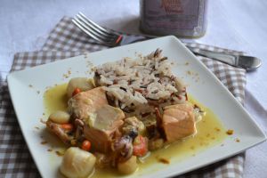 Recette Curry de fruits de mer, saumon et noix de Saint Jacques
