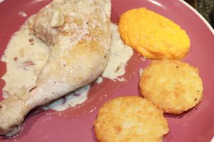Recette Cuisses de poulet avec sa sauce au maroilles