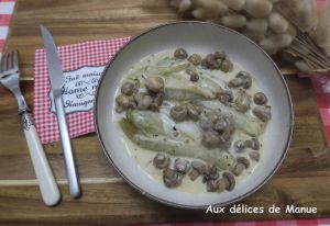 Recette Endives à la forestière et crème à la moutarde