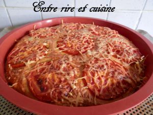 Recette Quiche sans pâte à la farine de lin, au Saumon frais et Tomates (légère)