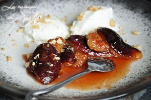 Recette Figues rôties, sirop au miel & sa glace à la vanille