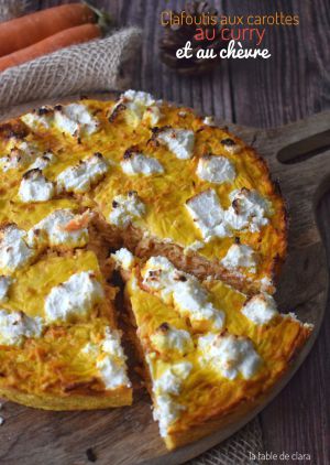 Recette Clafoutis aux carottes, curry et chèvre