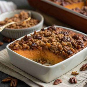 Recette Southern Maple Sweet Potato Casserole – Pecan Streusel Recipe