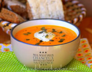 Recette Soupe de potiron aux carottes