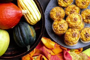 Recette Muffins salés à la courge, noix et cheddar