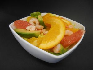 Recette Salade aux crevettes, avocat & agrumes