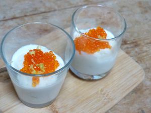 Recette Verrine de crème de chou fleur aux œufs de truite