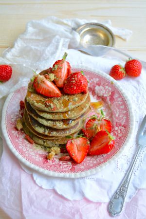 Recette Pancakes au sarrasin et thé matcha (vegan & sans gluten)