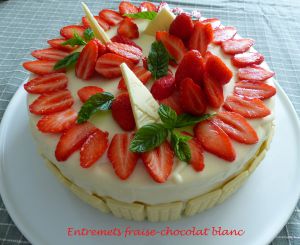 Recette Entremets fraise-chocolat blanc