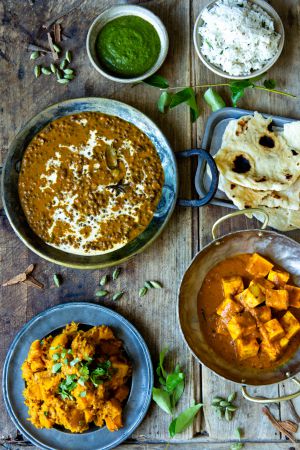 Recette Riz aux épices,  chutney de menthe et pickles de butternut