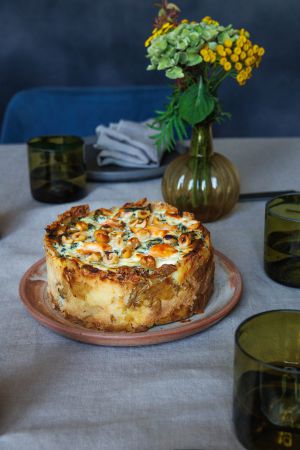 Recette Tarte salée épinards, saumon, ricotta base en pommes de terre