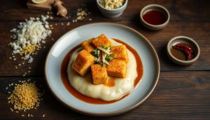 Recette Tofu pané et fondue de poireaux : recette asiatique savoureuse