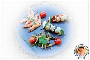 Recette Brochettes de poissons et fruits de mer à la plancha