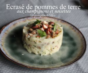 Recette Ecrasé de pommes de terre aux champignons et noisettes