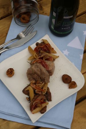 Recette Filet mignon de porc au cidre et châtaignes