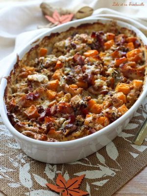 Recette Gratin de butternut aux lardons & fourme d’Ambert