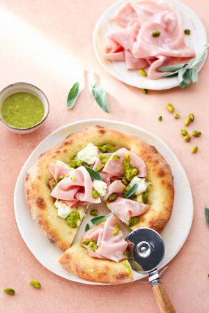 Recette Pizza mortadella et pistaches