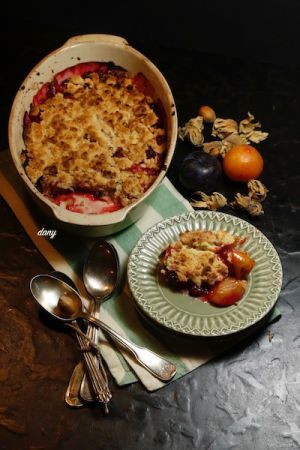 Recette Crumble prunes noisettes